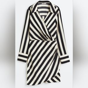 *SOLD OUT* NWT H&M STRIPED FAUX WRAP DRESS. LARGE